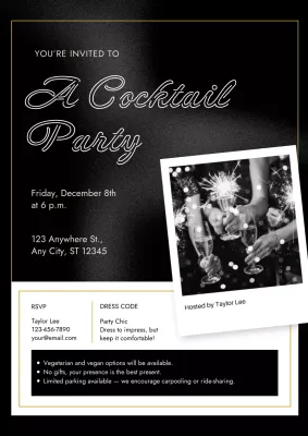 Christmas Cocktail Party Invitation Web Poster