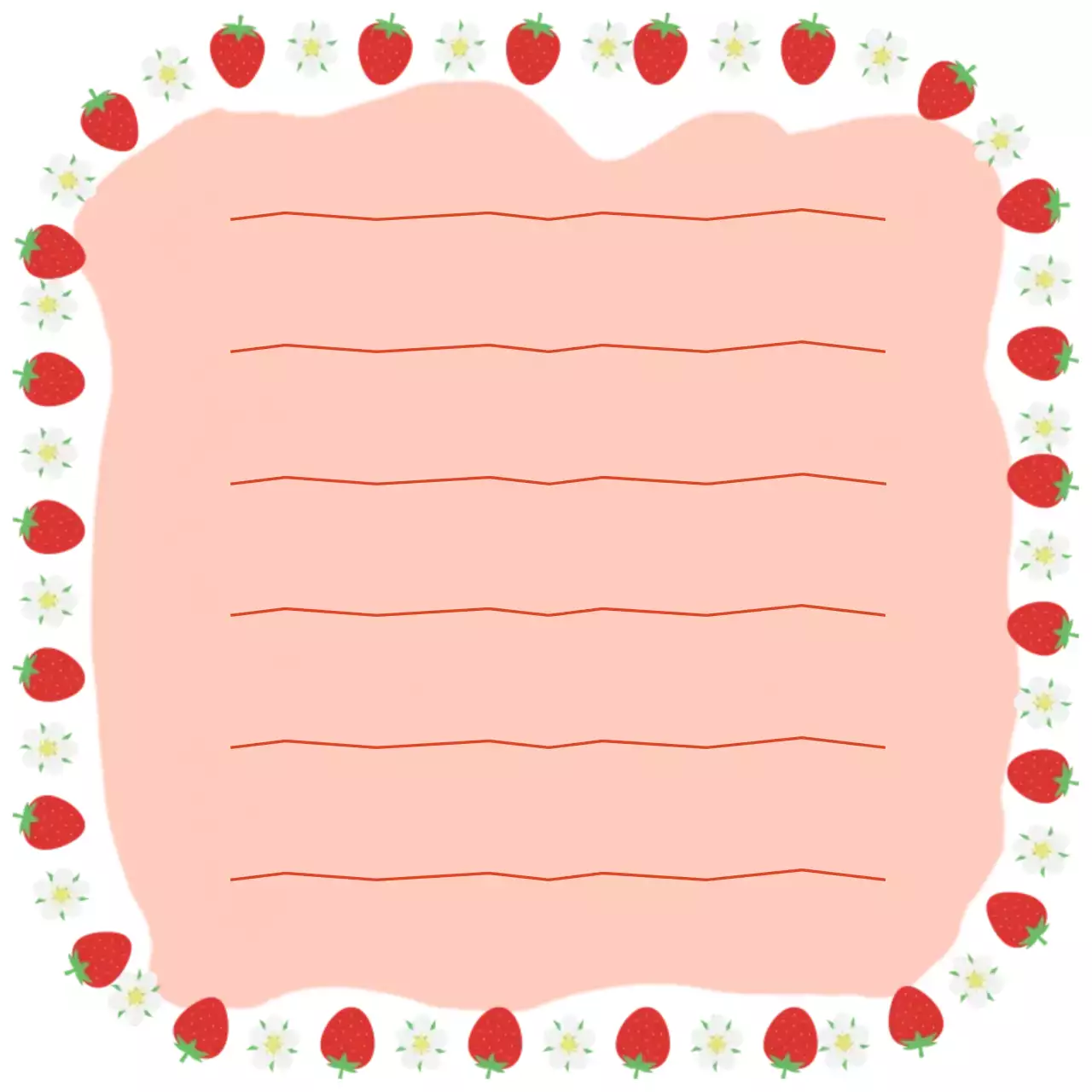 아기자기한 딸기 테두리 디자인