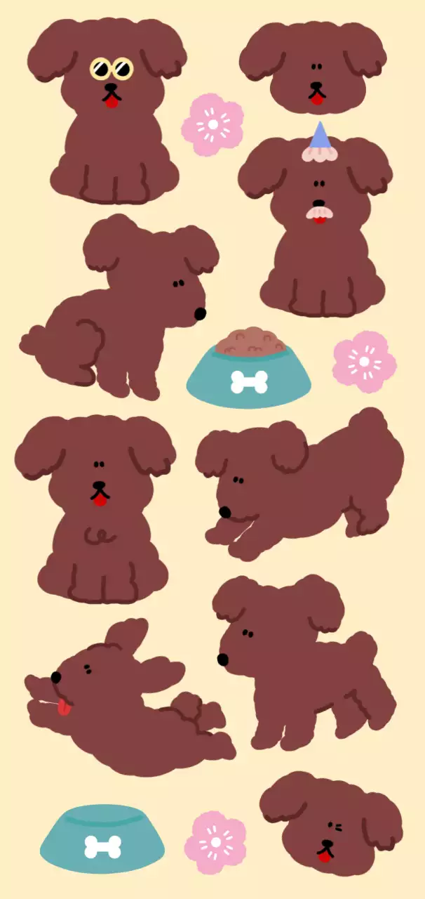 브라운 아기자기 귀여운 강아지