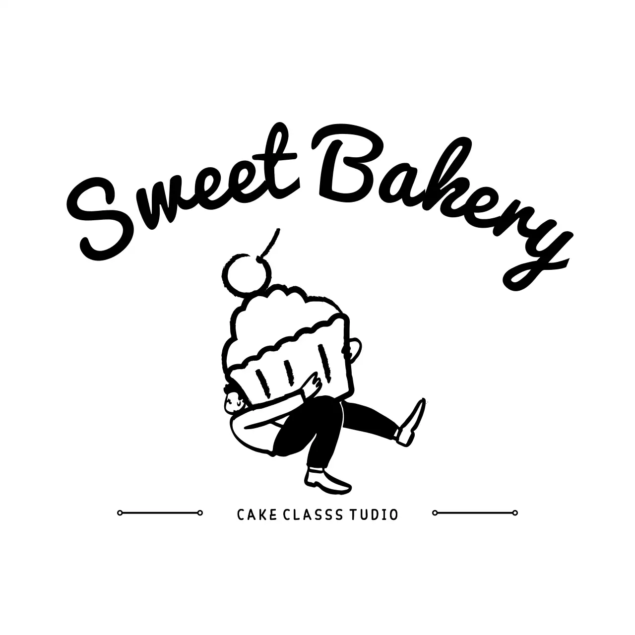 검정 심플 베이커리 가게