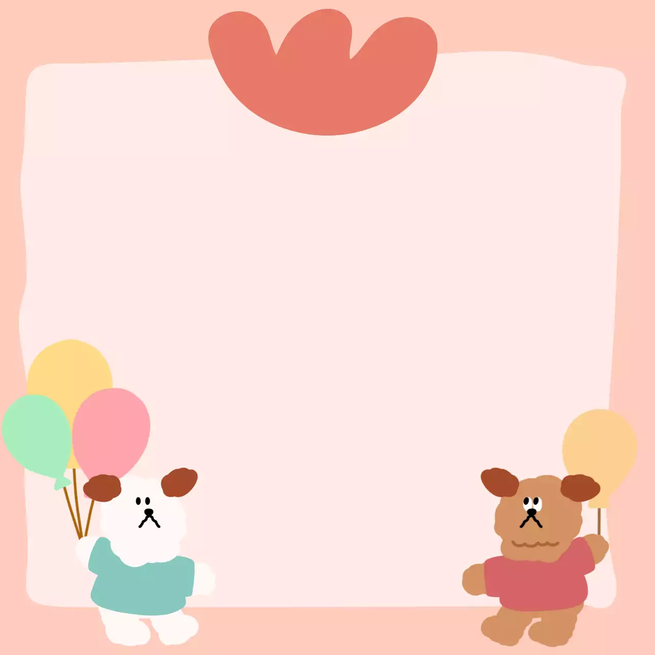 핑크색 아기자기 귀여운 동물친구들