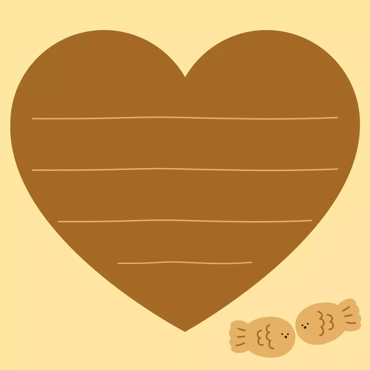 갈색 아기자기한 붕어빵 문구