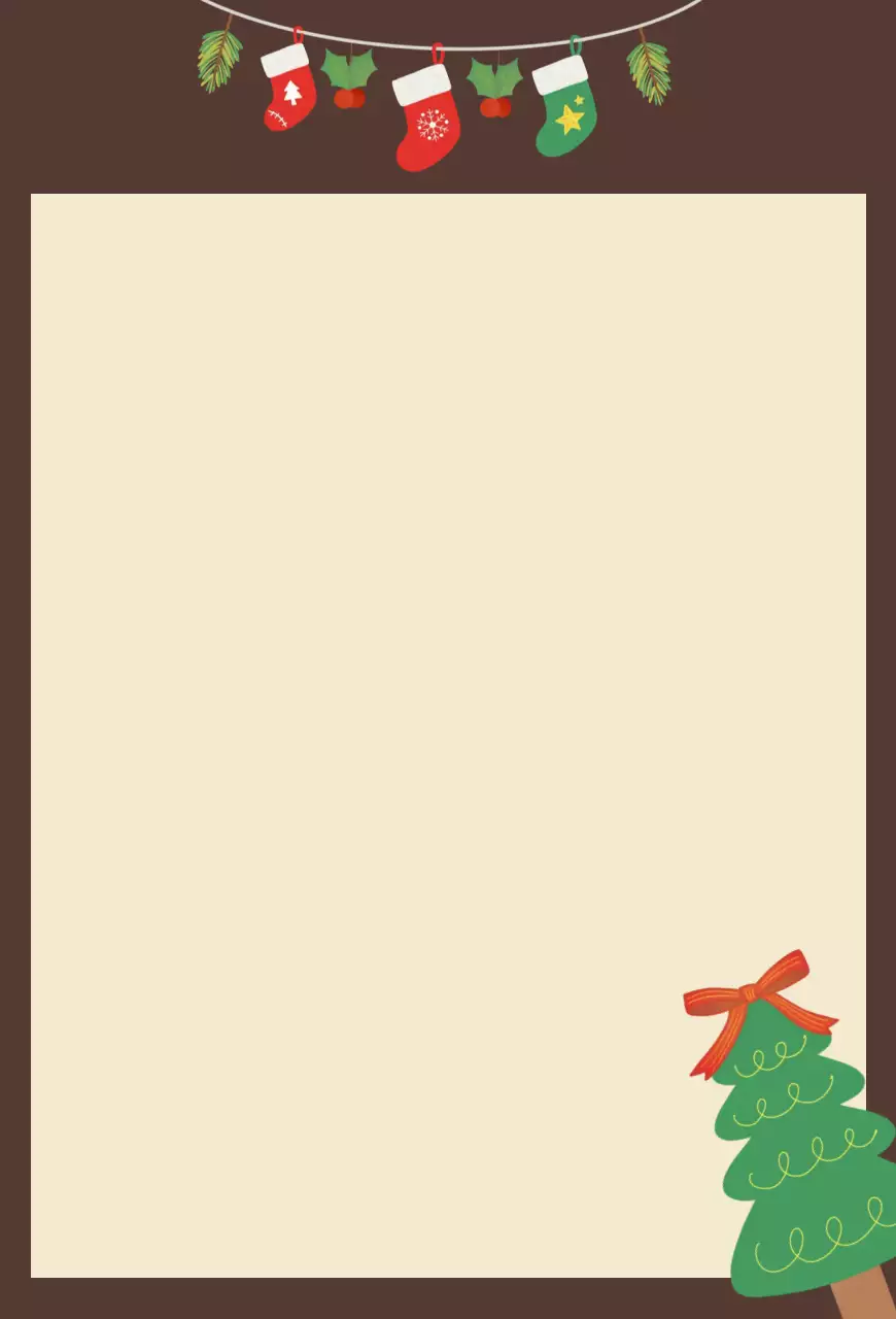 갈색 심플 크리스마스 인사