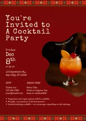 Christmas Cocktail Party Invitation Web Poster
