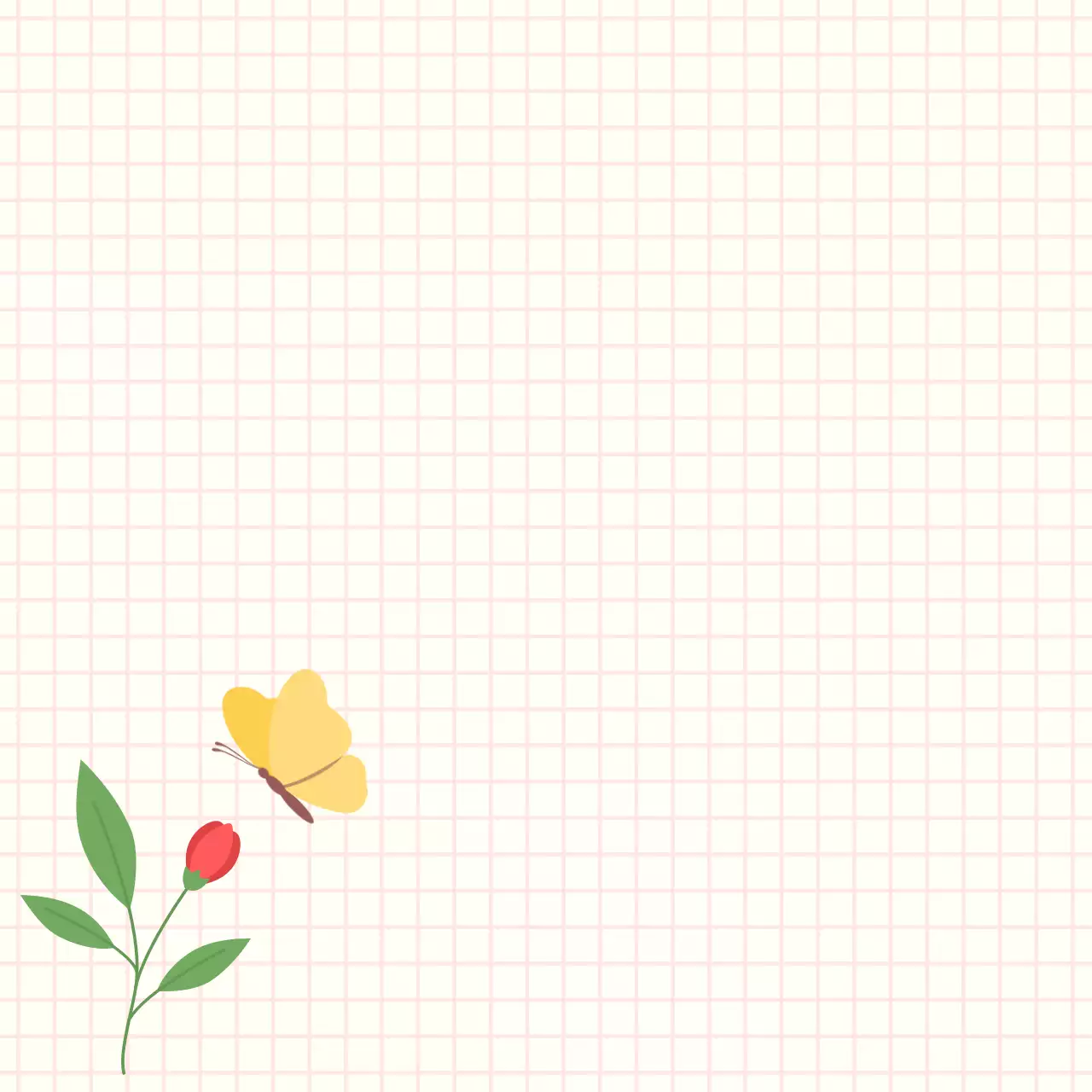 아이보리색의 심플한 체크무늬 쪽지 문구