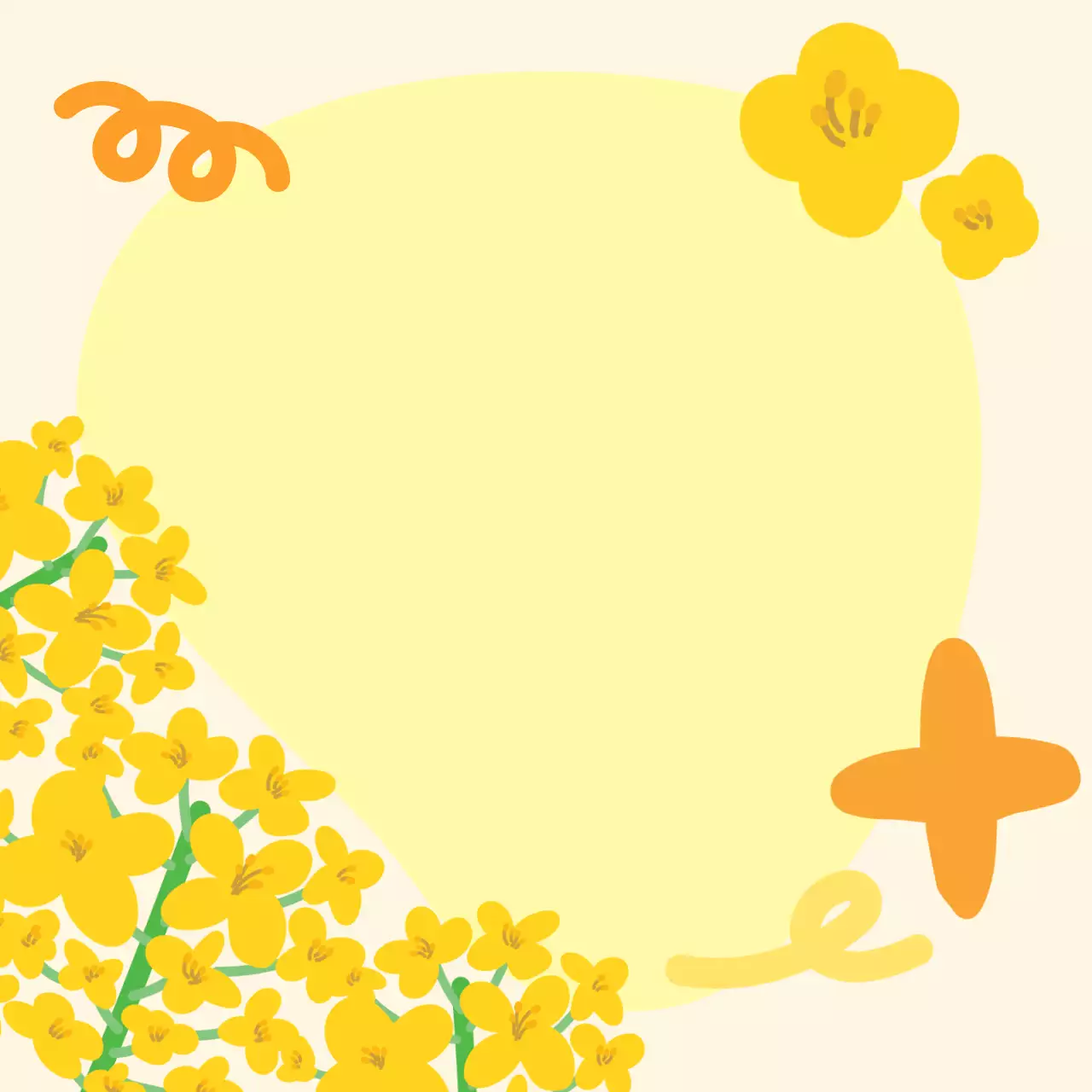 노랑 아기자기한 꽃 패턴 엽서