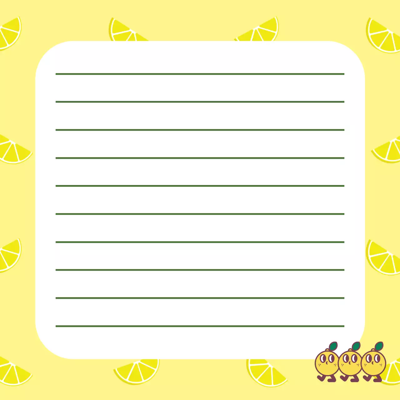 노랑 아기자기한 레몬 문구