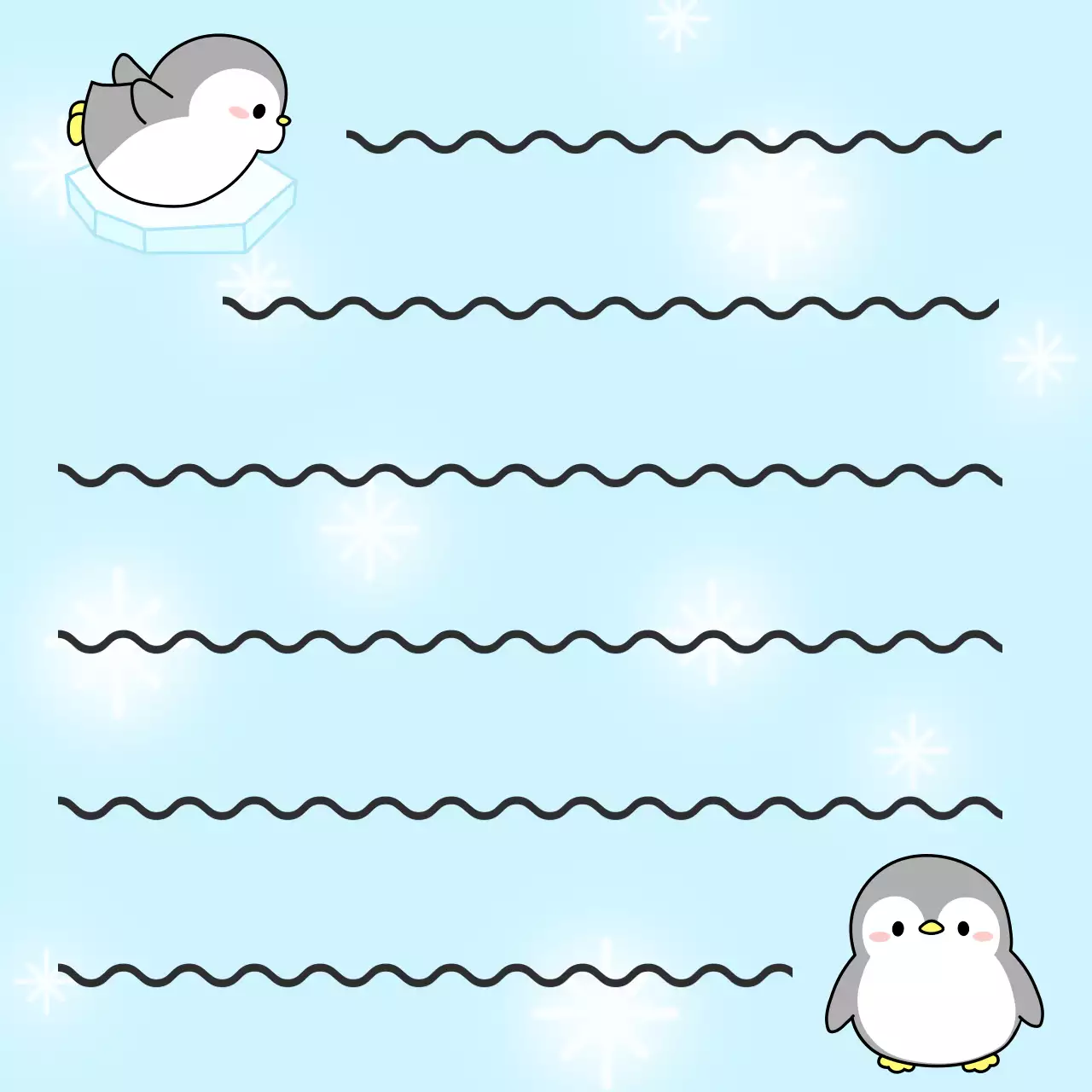 하늘색 아기자기한 동물 문구패드