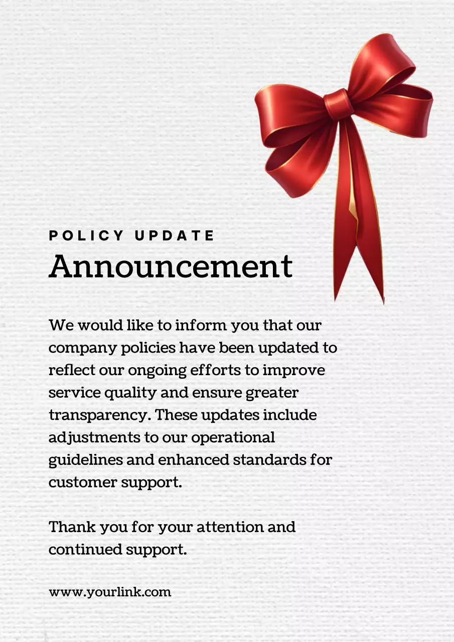 Red Elegant Policy announcement Poster