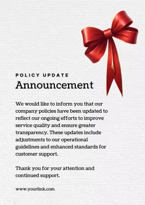 Red Elegant Policy announcement Poster