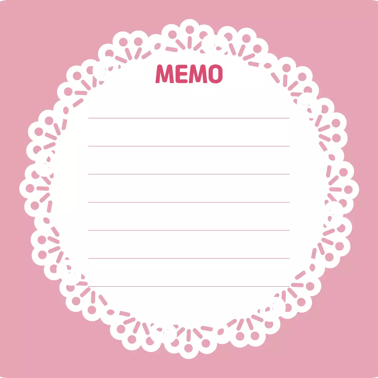 핑크 아기자기한 도일리 패턴