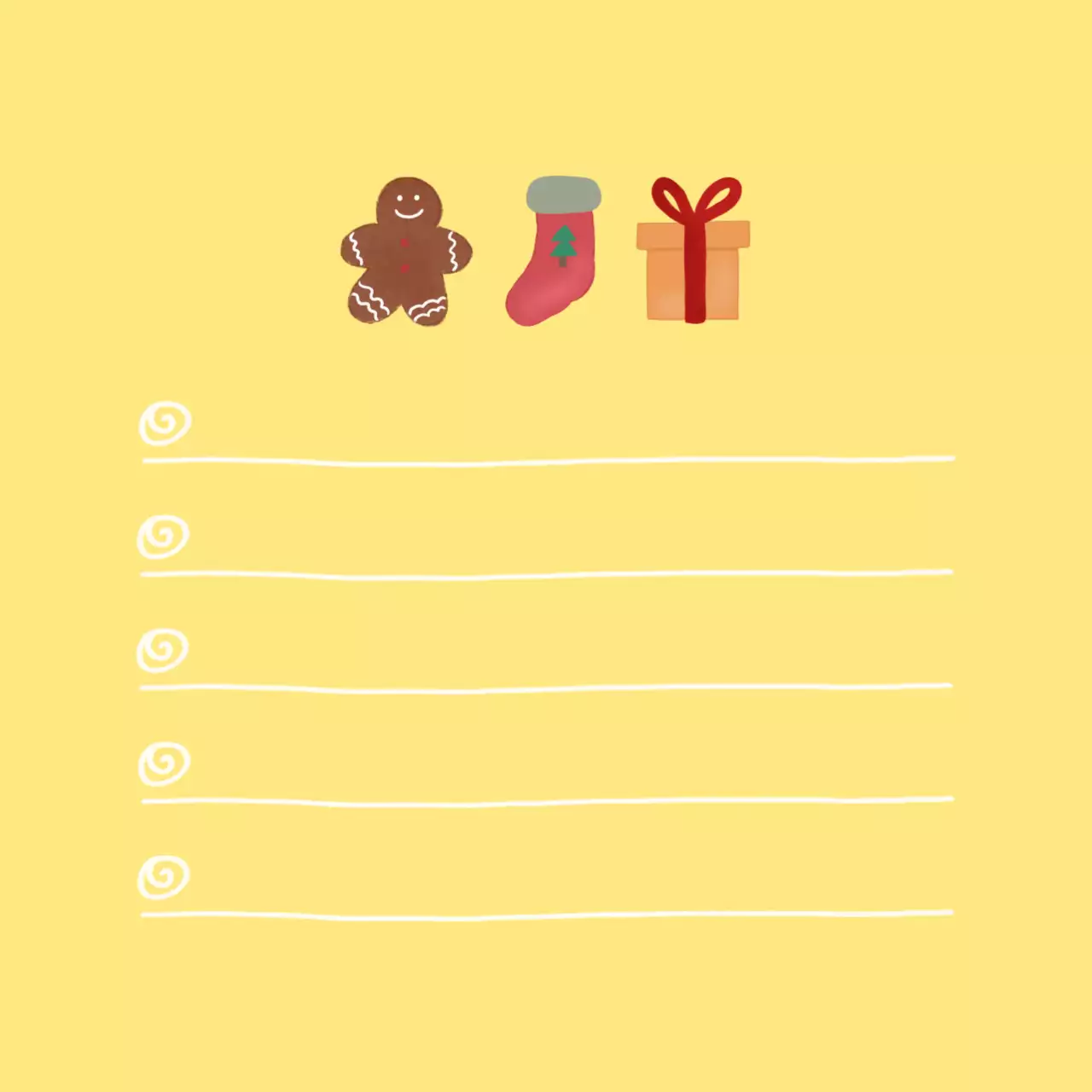 노랑 귀여운 크리스마스 체크 메모