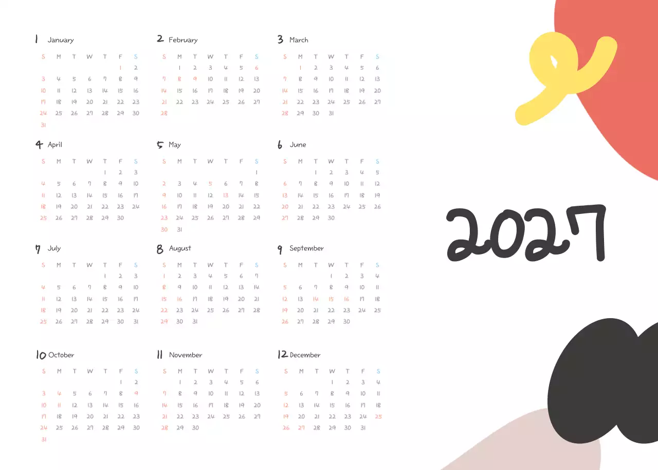 연보라 아기자기한 도형 일러스트