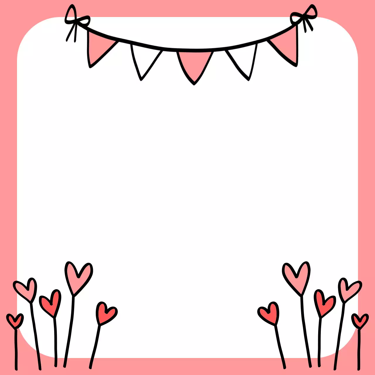 핑크 아기자기한 축하 엽서