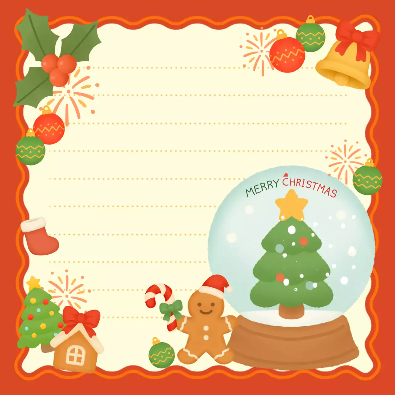 빨강 아기자기한 크리스마스 프레임