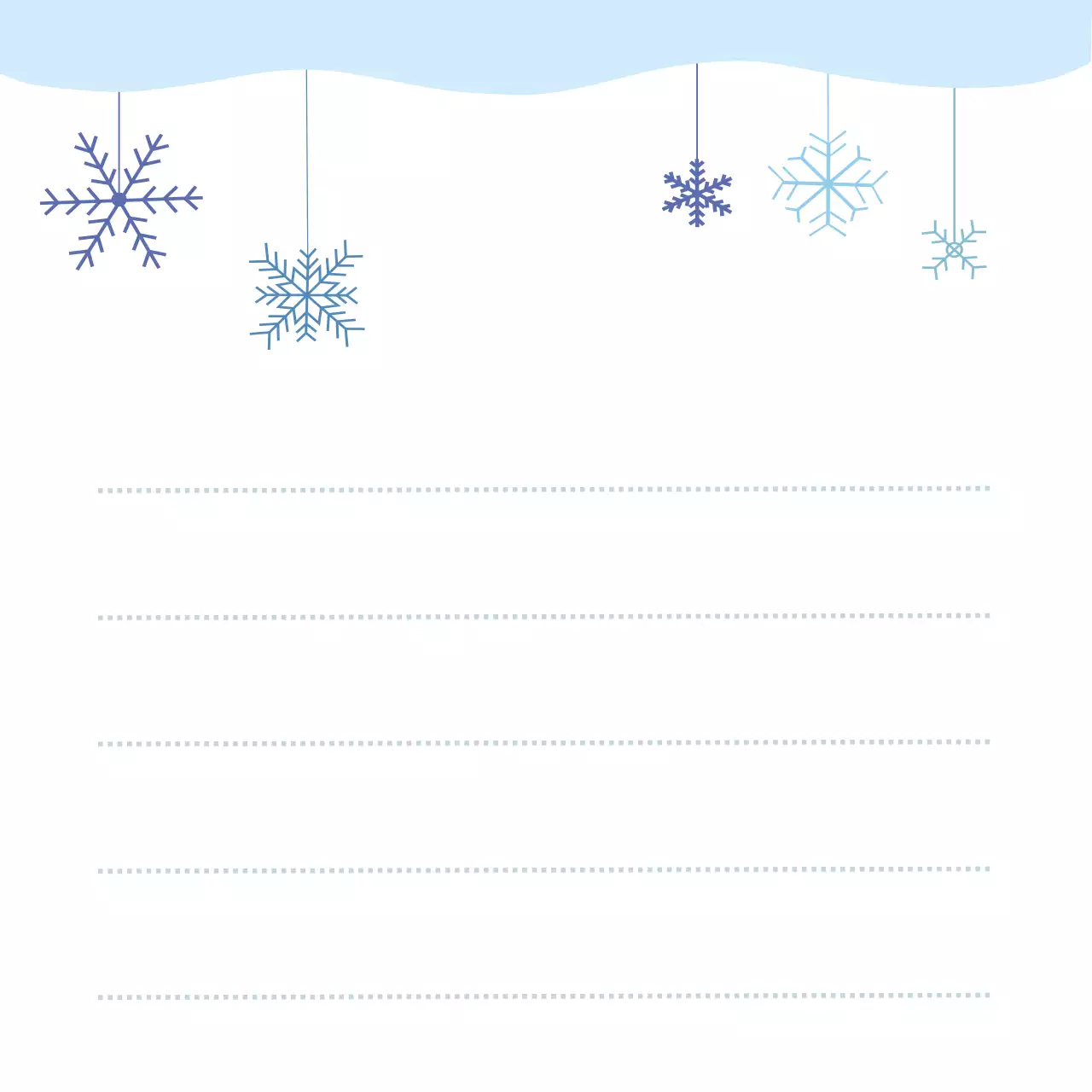 하늘색 심플 겨울 엽서