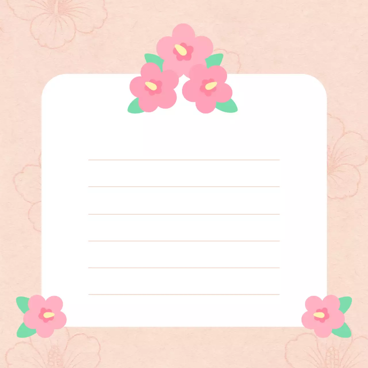 핑크 아기자기한 꽃 노트