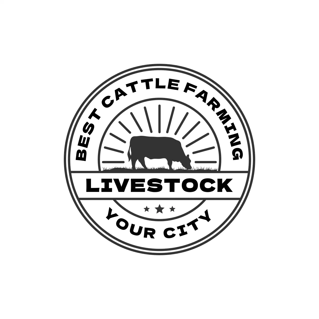 black retro livestock emblem