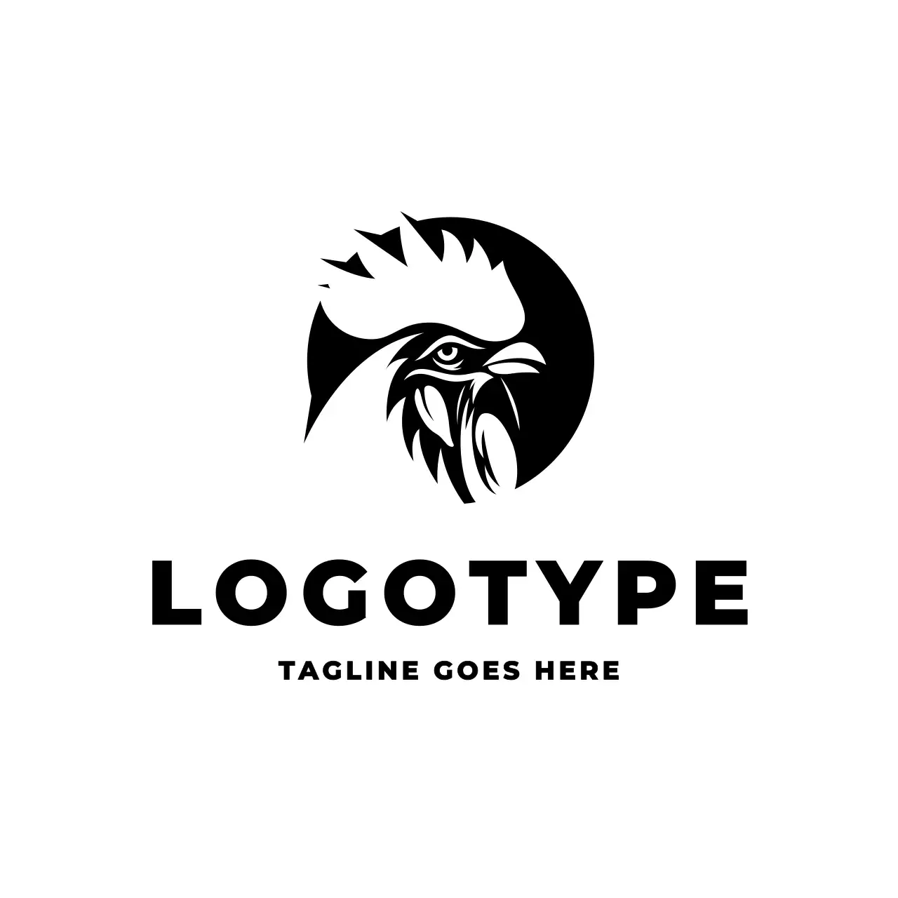 black retro chicken advertisement