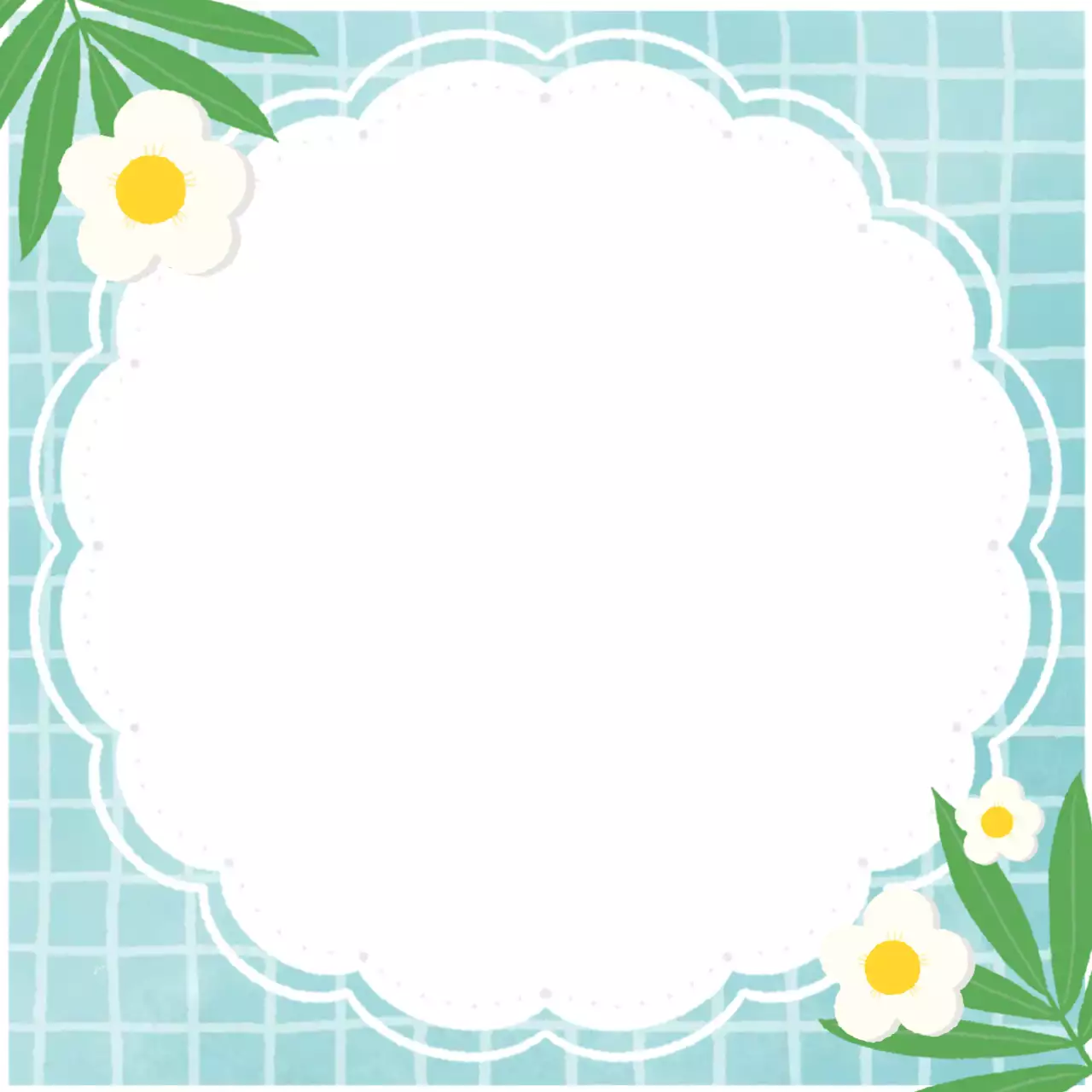 하늘색 아기자기한 노트 문구