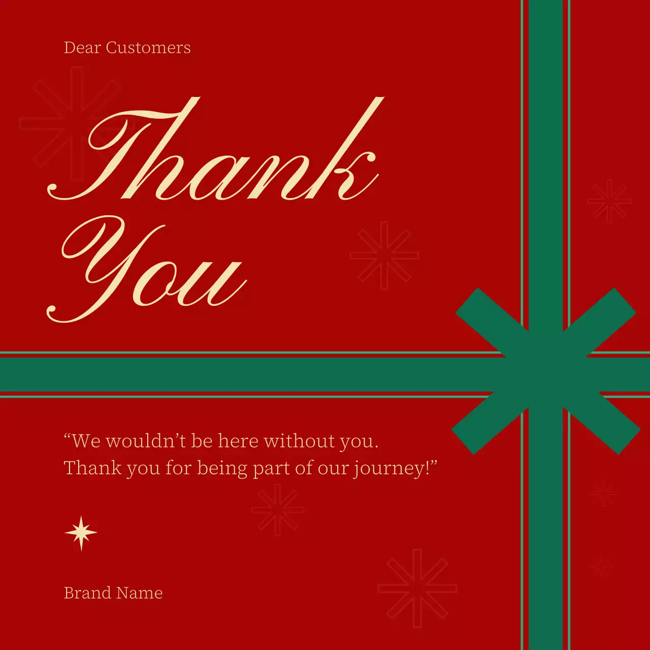 Red and Green Classic Minimalist Christmas Greeting Social Media Square