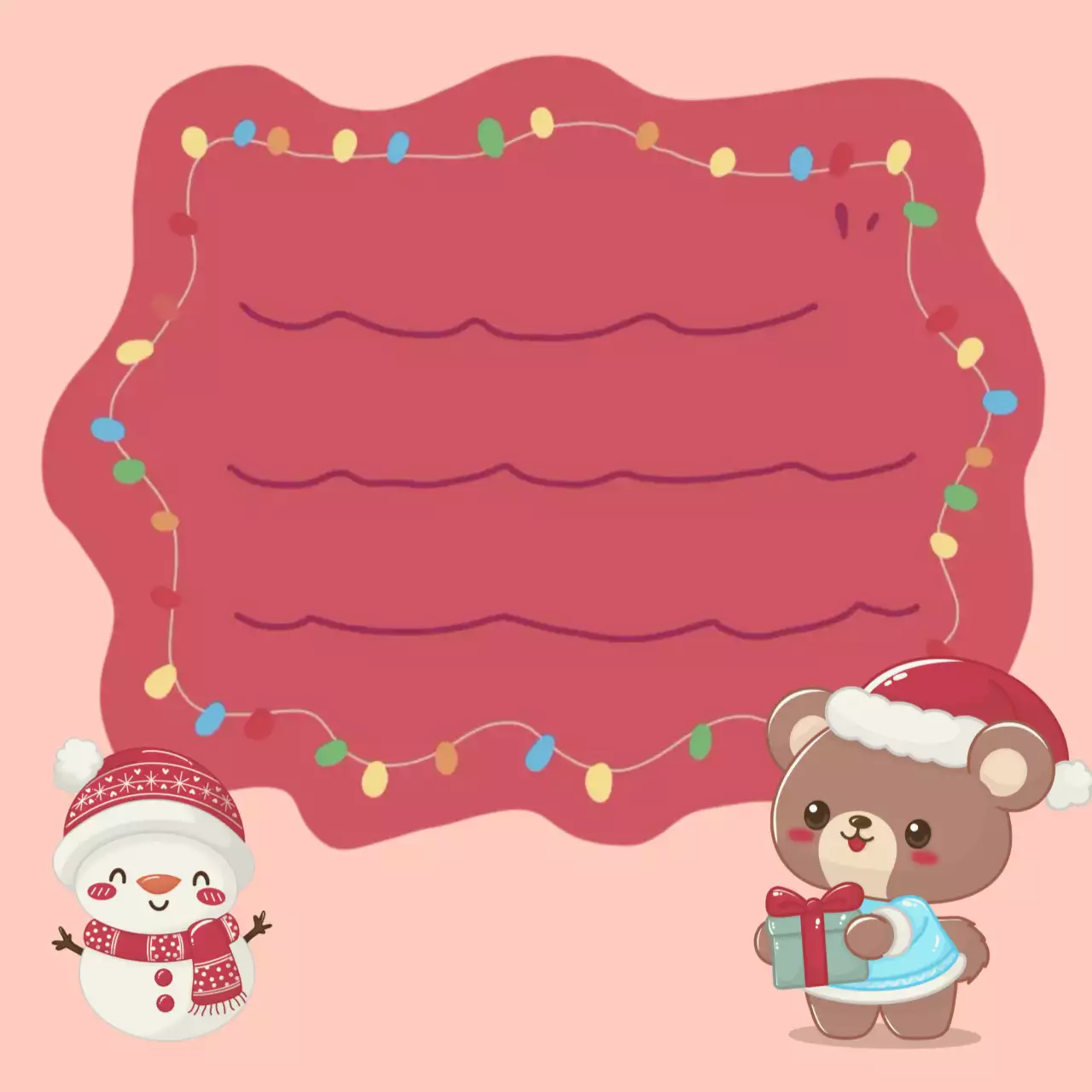 핑크 귀여운 겨울 프레임