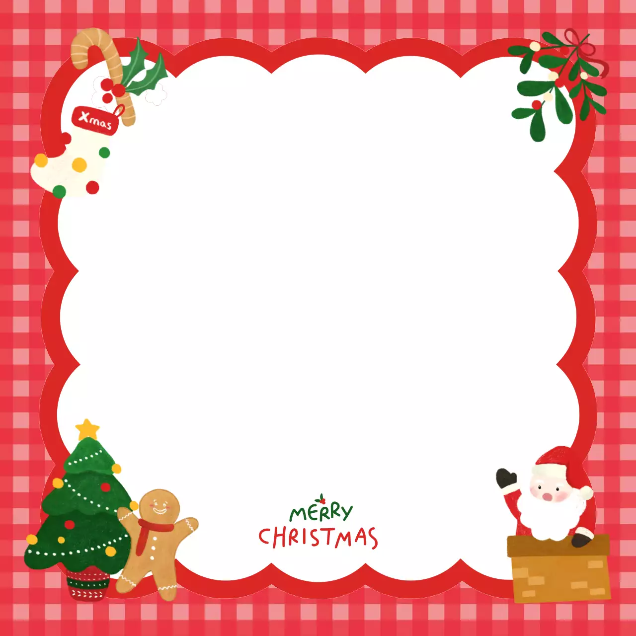 빨강 아기자기한 크리스마스 문구