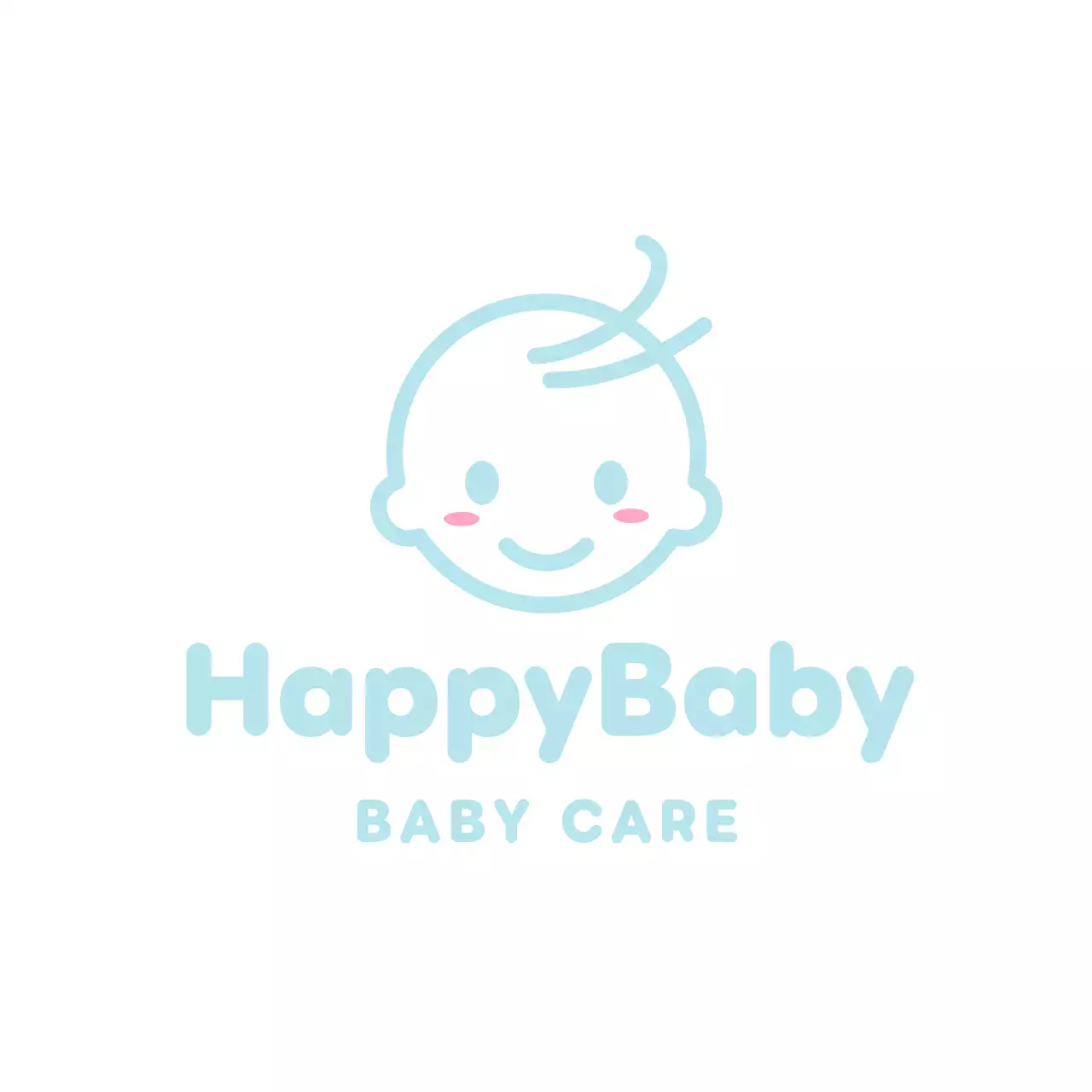 blue minimalist baby care advertisment