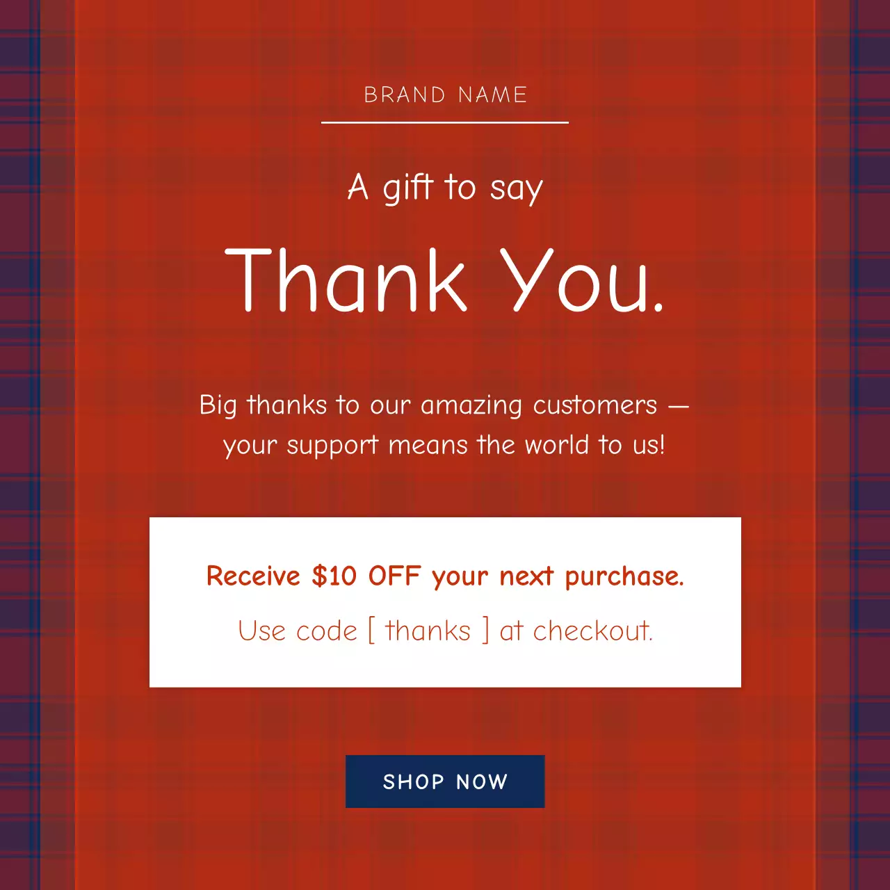 Red Tartan Traditional Holiday Gift Promotion for Social Media
