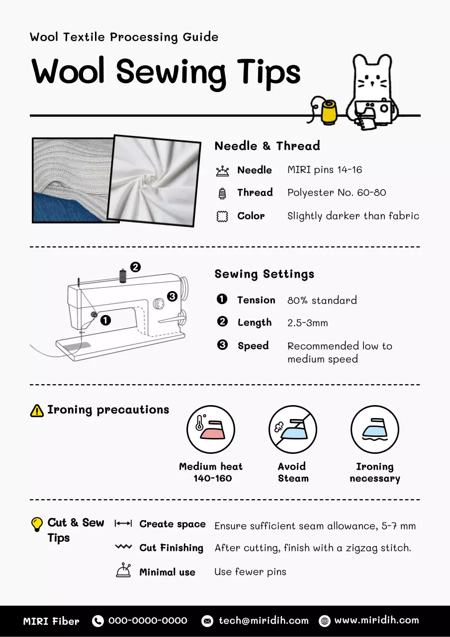 white minimalist sewing guide