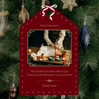 Red and Green Classic Minimalist Christmas Greeting Social Media Square