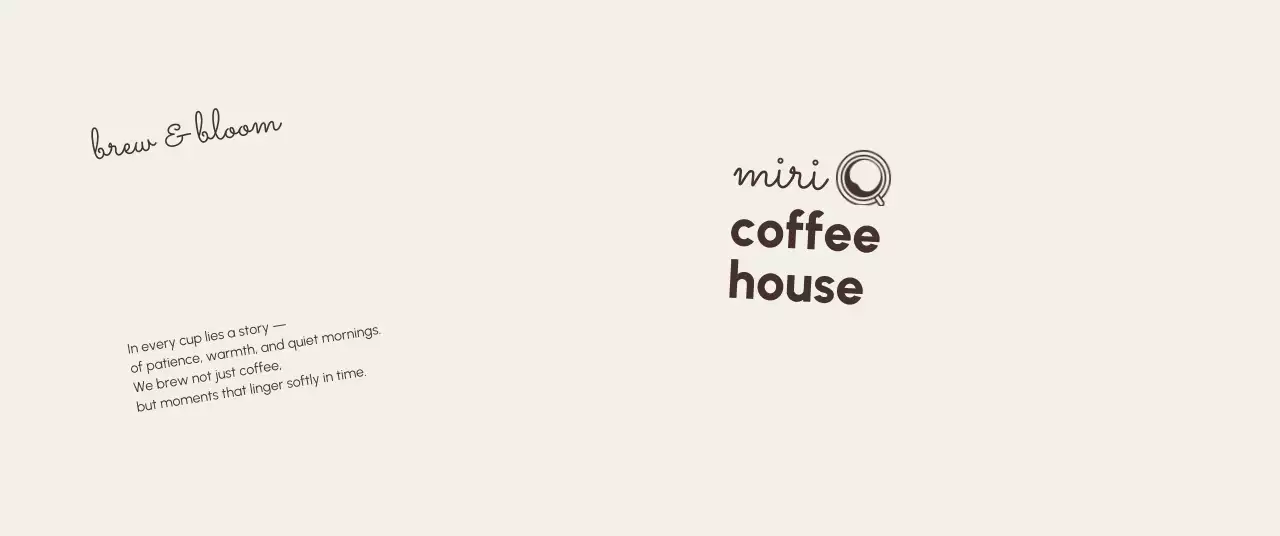 ベージュ シンプル コーヒー ロゴ ロゴテキスト