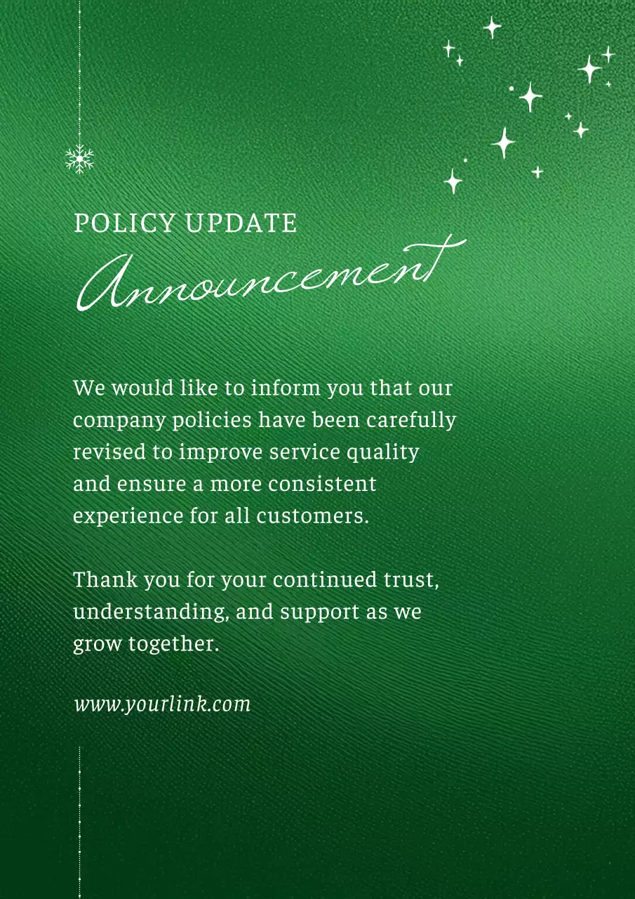 Green Elegant Policy Announcement Poster