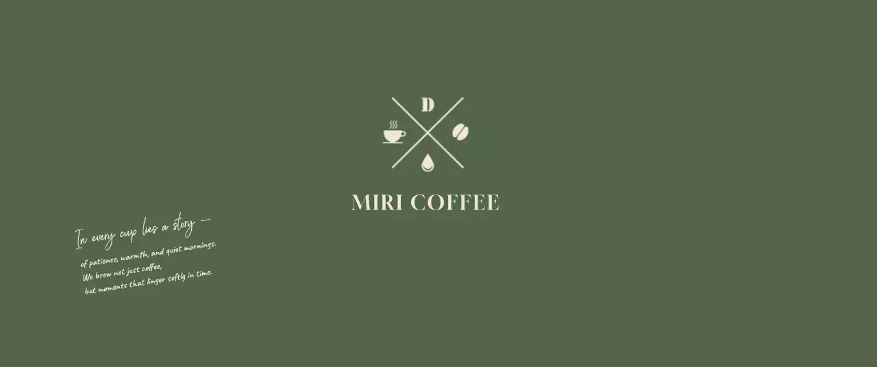 緑 シンプル コーヒー ロゴテキスト