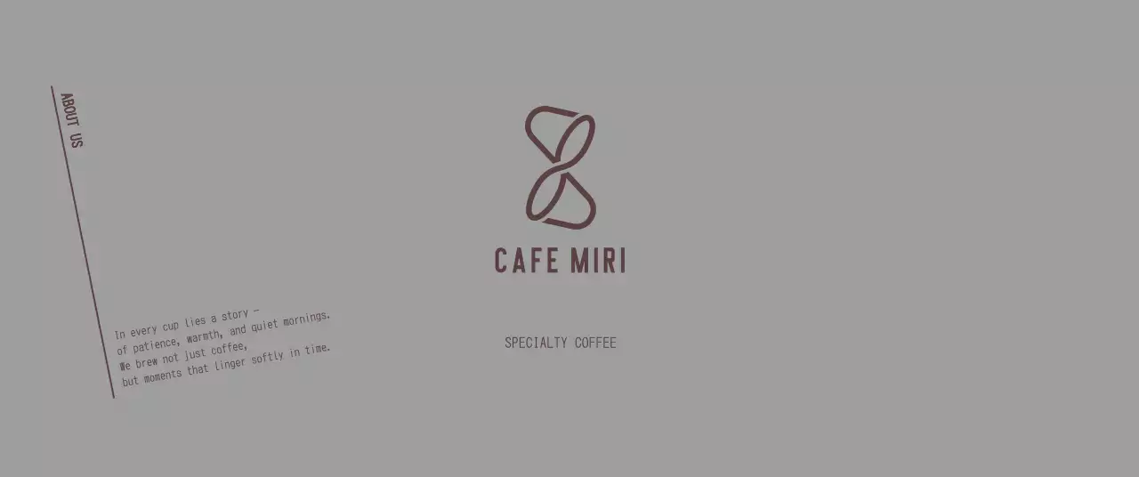 グレー シンプル カフェ ロゴテキスト