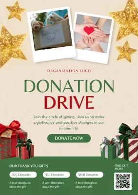 Beige Traditional Donation Promotion Poster