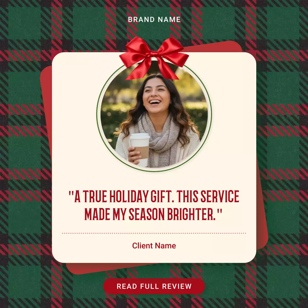 Red Traditional Holiday Greeting Card Social Media Square