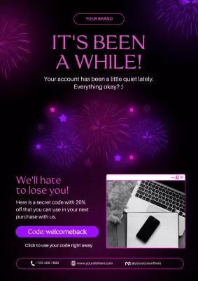 Purple Modern New Year Promotion Poster