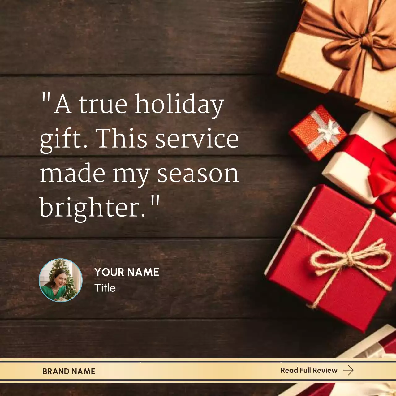 Brown Rustic Holiday Greeting Social Media