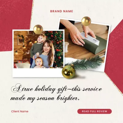 Red Classic Holiday Greeting Social Media Square