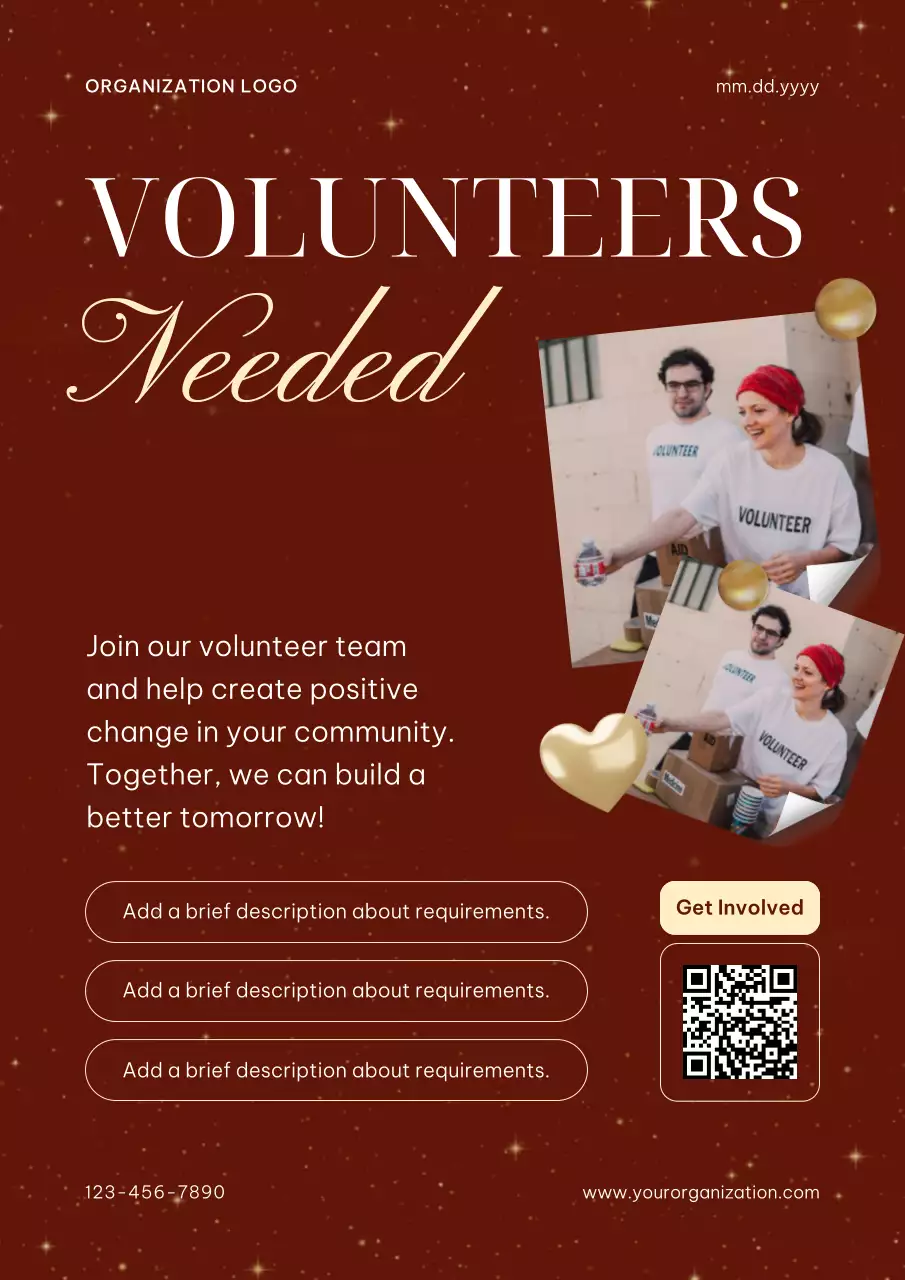 Brown Classic Volunteer Recruitment Poster