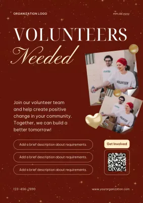 Brown Classic Volunteer Recruitment Poster