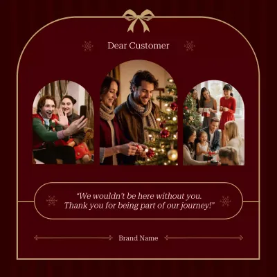 Red and Beige Elegant Minimalist Christmas Greeting Social Media Square