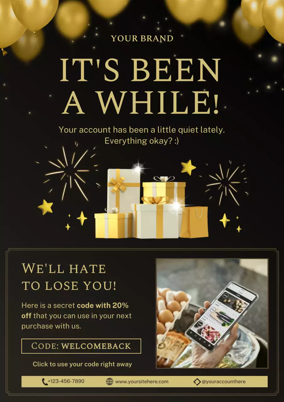 Gold Elegant New Year Promotion Poster