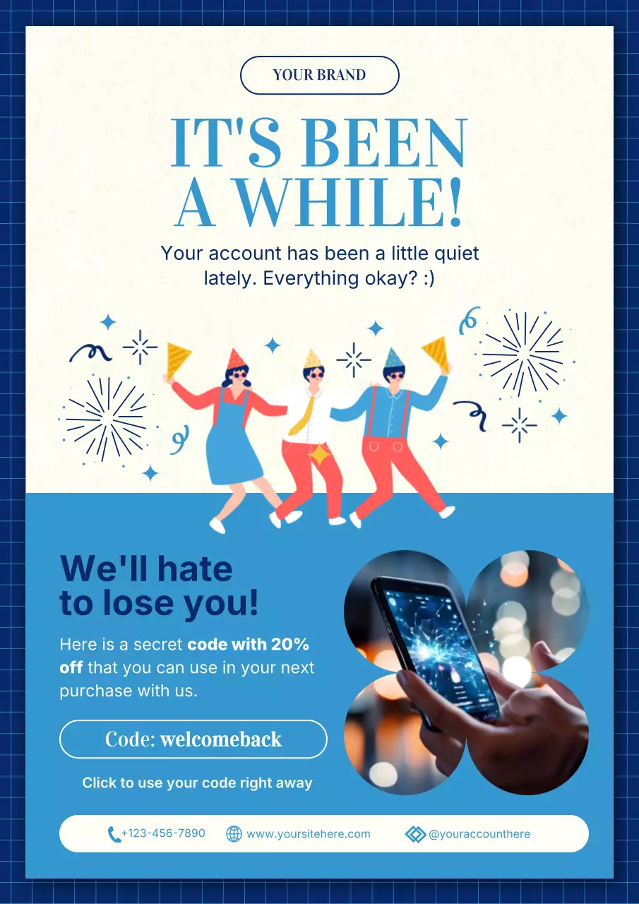 Blue Festive New Year Promotion Poster