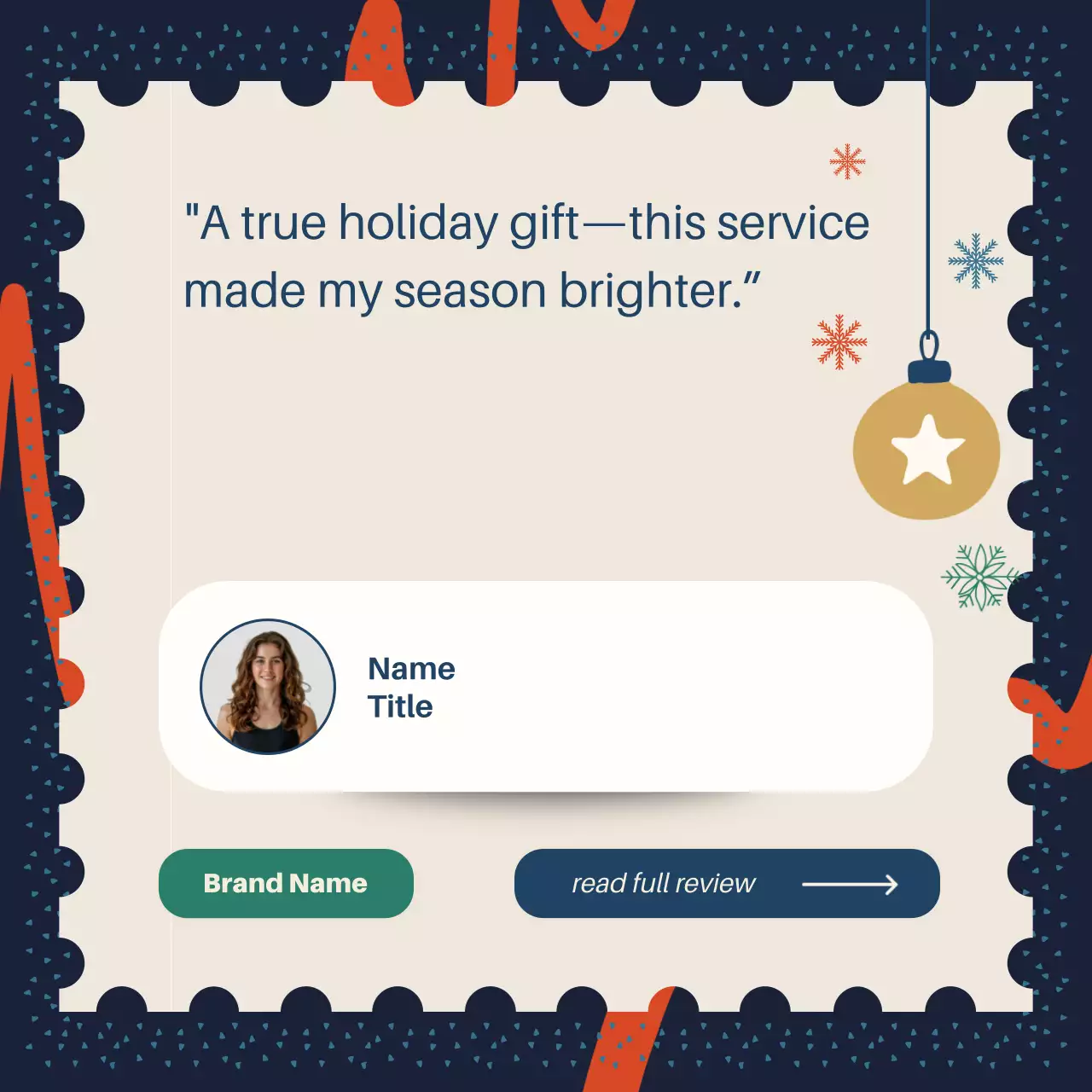 Navy Festive Customer Review Advertisement Instagram Post