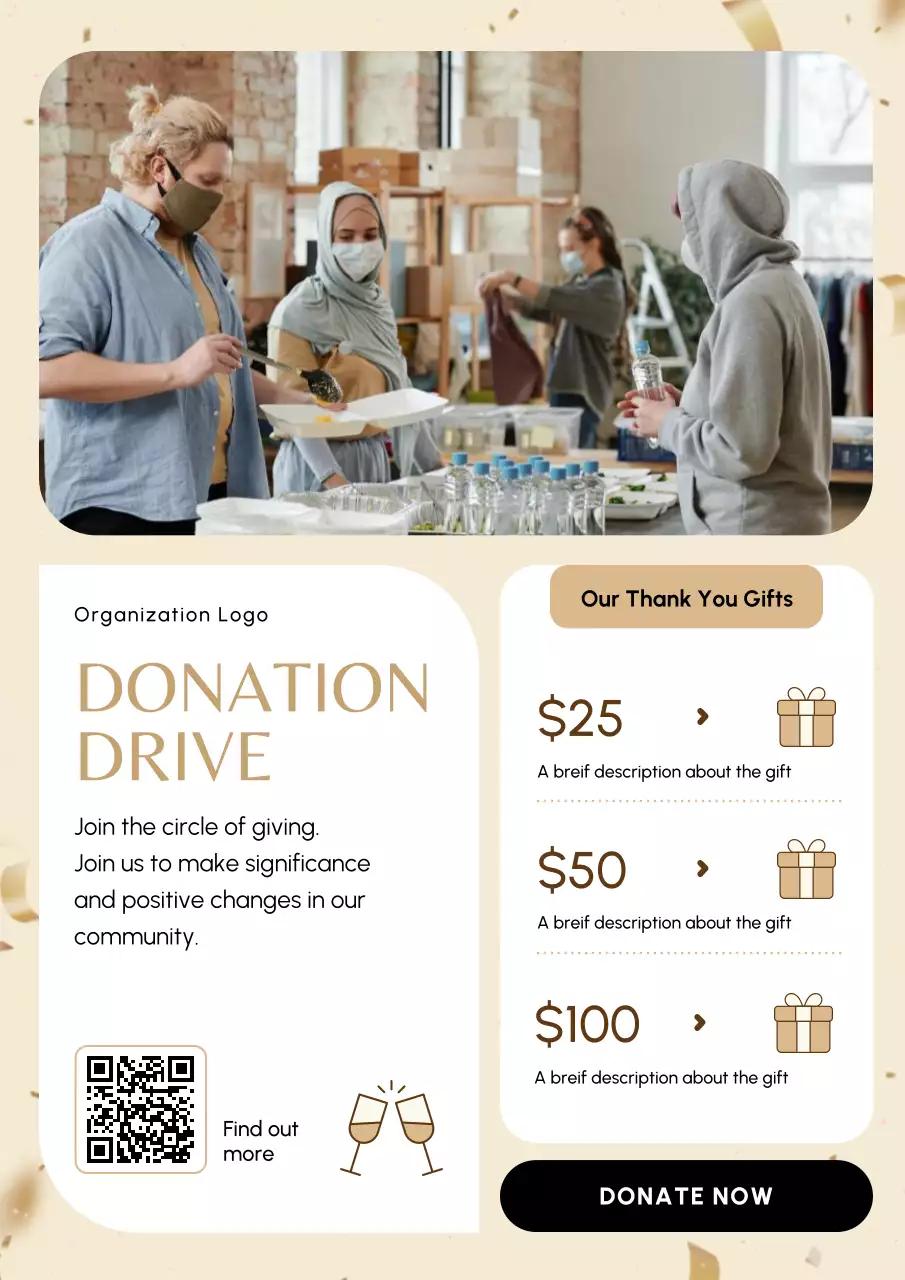 Beige Modern Charity Promotion Poster