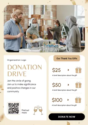 Beige Modern Charity Promotion Poster