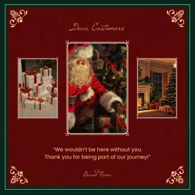 Red and Gold Vintage Classic Christmas Greeting Social Media Square
