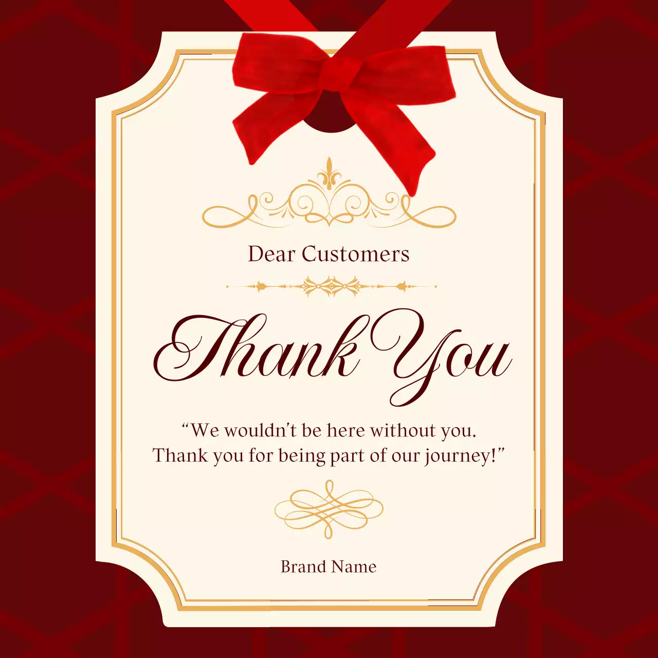 Red and Cream Elegant Classic Christmas Greeting Social Media Square